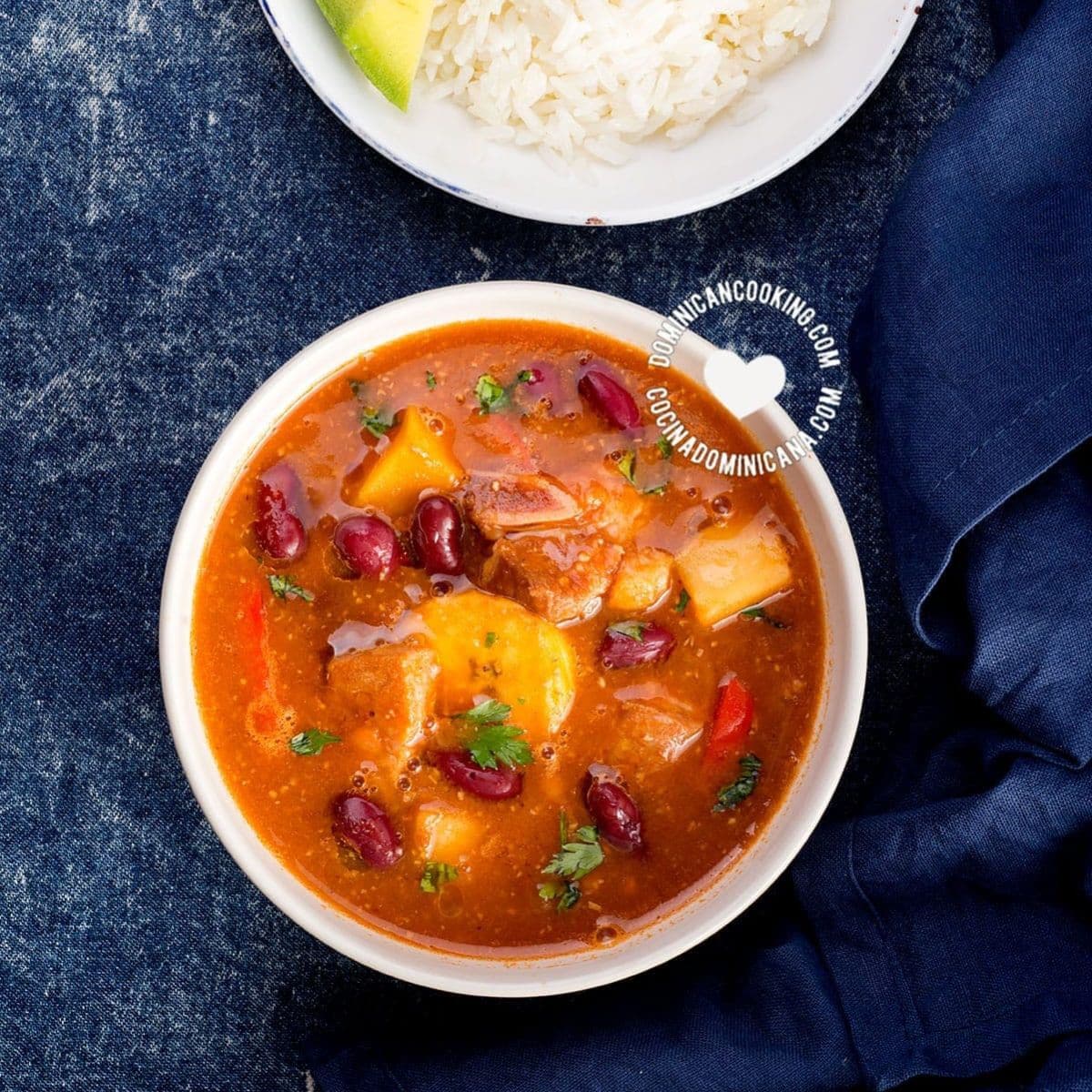 Sancocho de habichuelas (sweet and spicy bean stew) recipe.