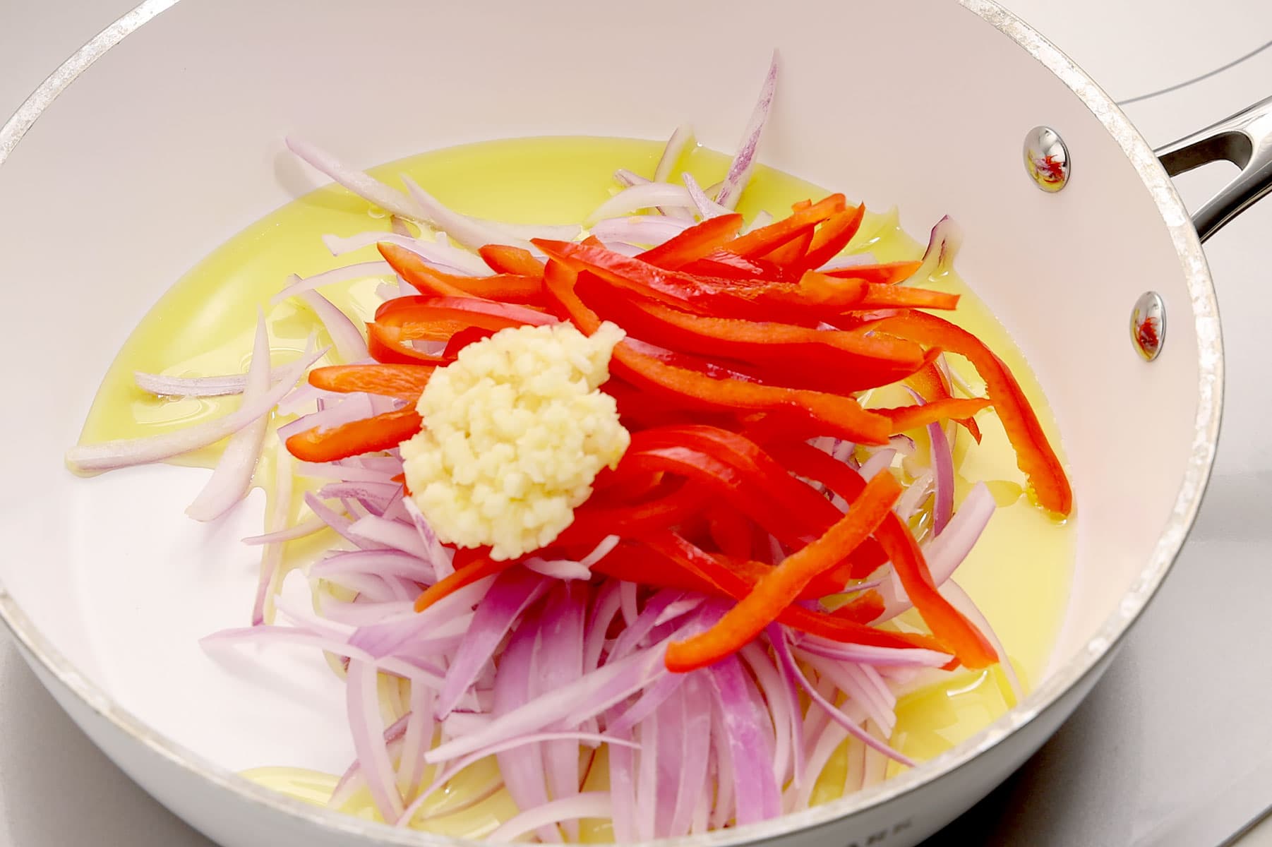 Sauteing vegetables.
