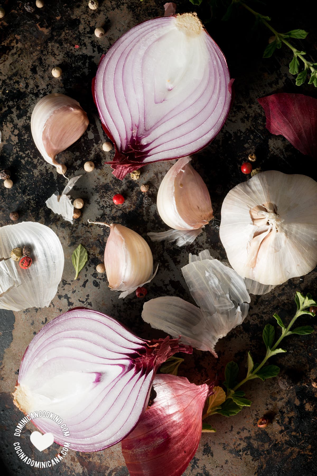 Garlic, oregano, onion.