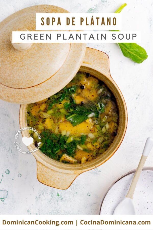 Aguaji o sopa de plátano (roasted plantain soup) recipe.