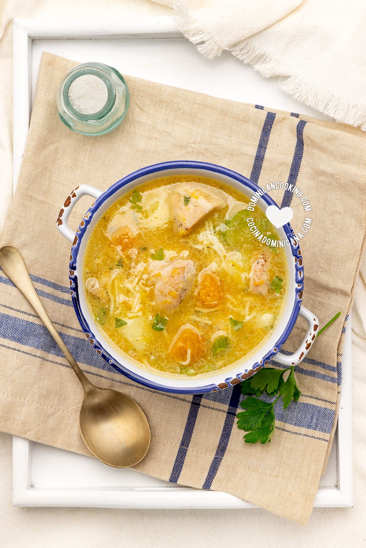 Sopa de pollo (chicken soup).