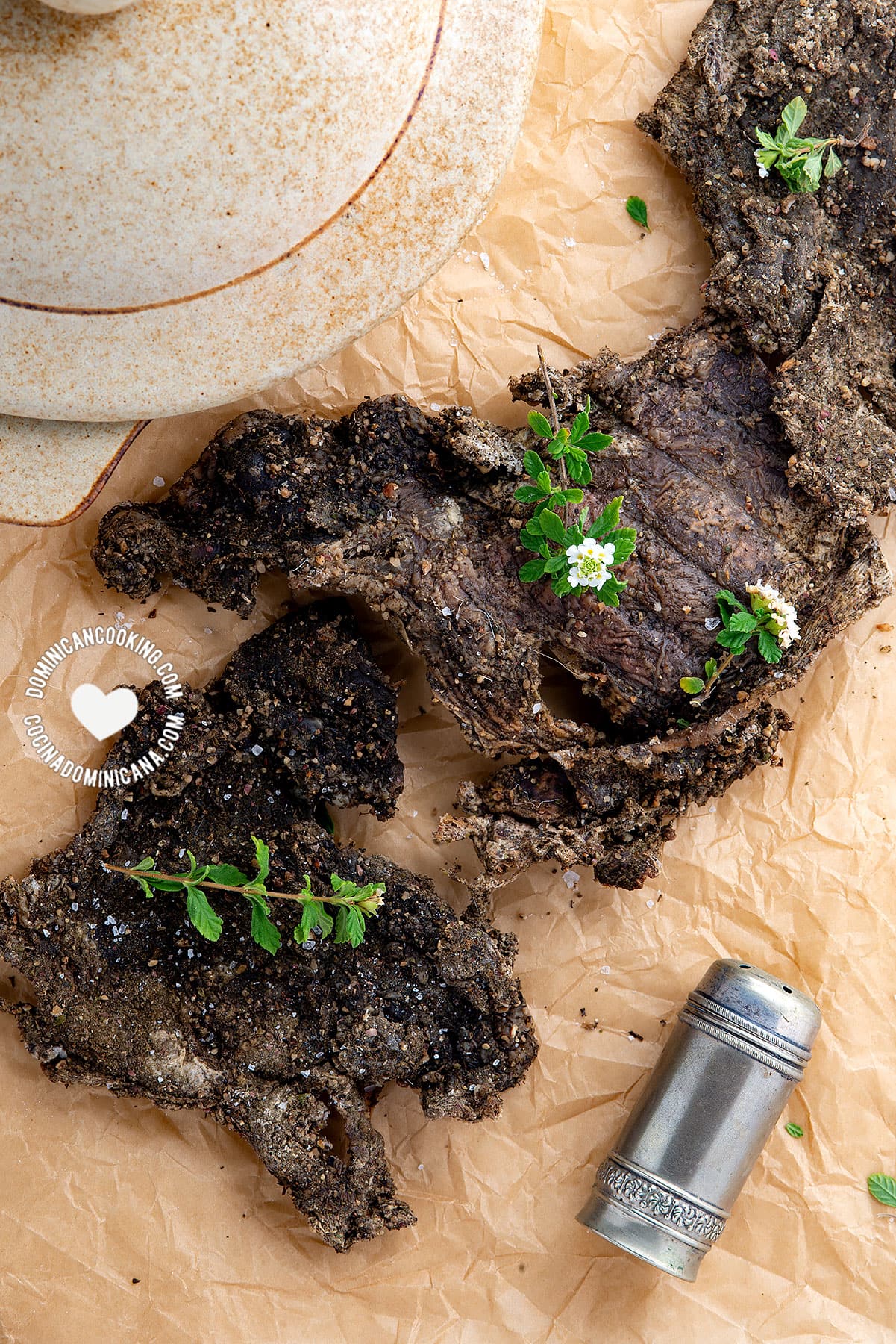 Tocino de chivo (salted goat meat).