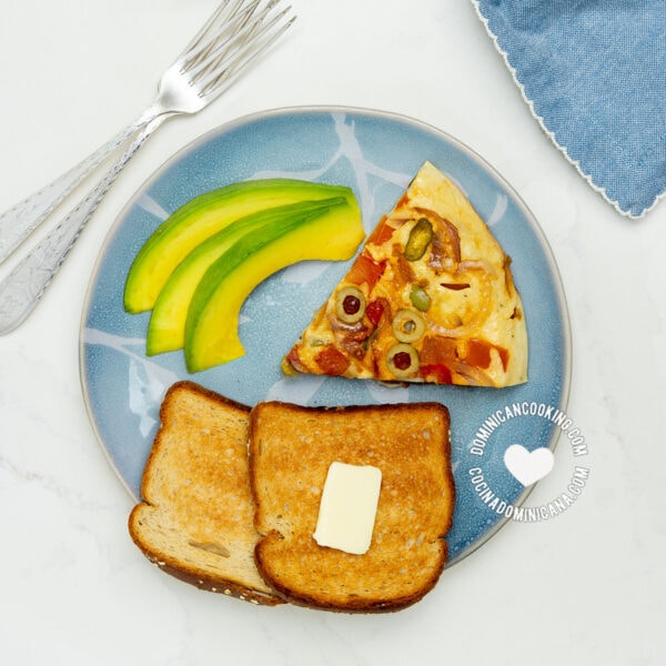 Tortilla de huevo (Vegetable omelet).