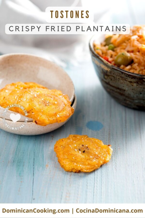 Tostones (crispy fried plantains) recipe.