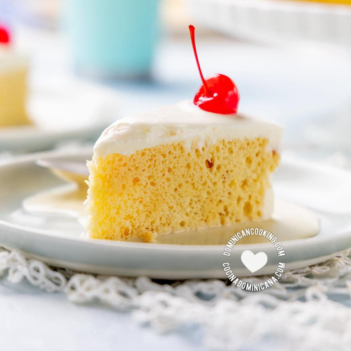 Pastel tres leches (three-milk cake) recipe.