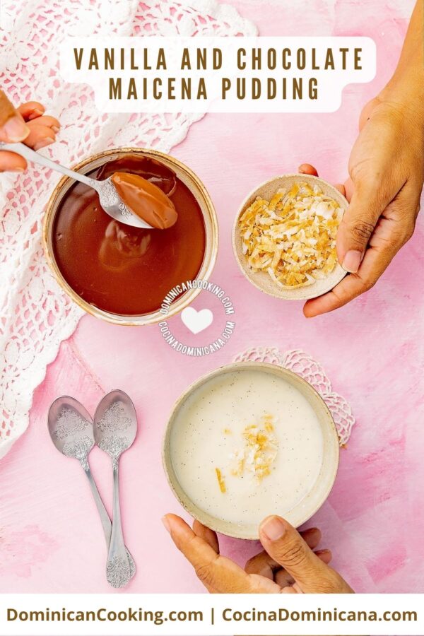 Vanilla and chocolate maicena pudding recipe.