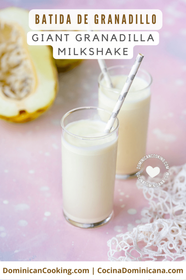 Batida de granadillo (giant granadilla milkshake) recipe.