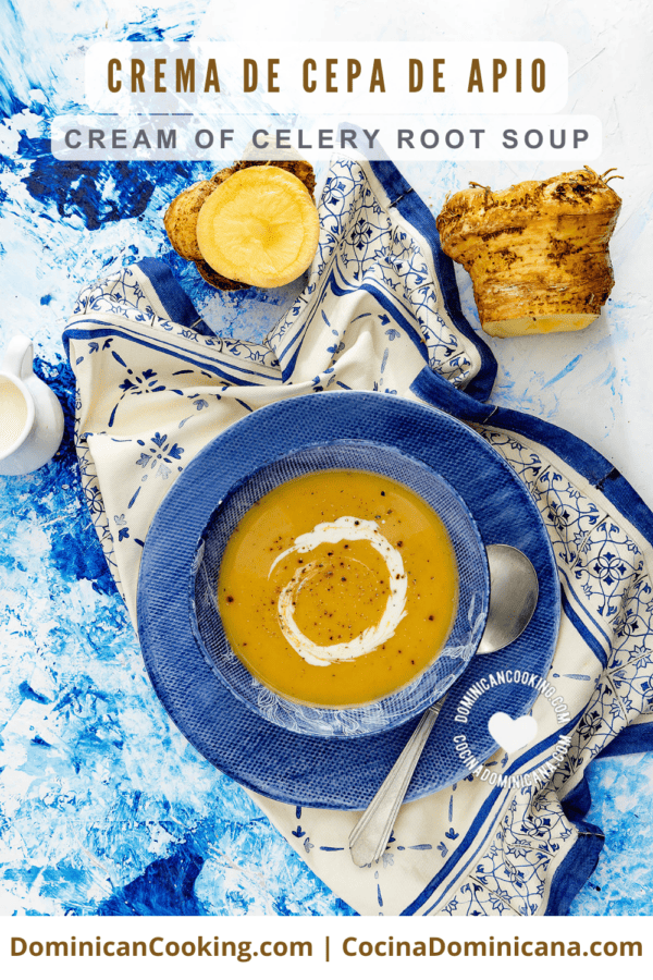 Crema de cepa de apio (creole celery root soup).