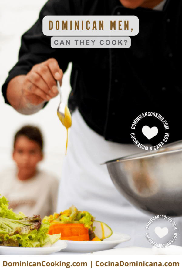 Dominican man cooking.