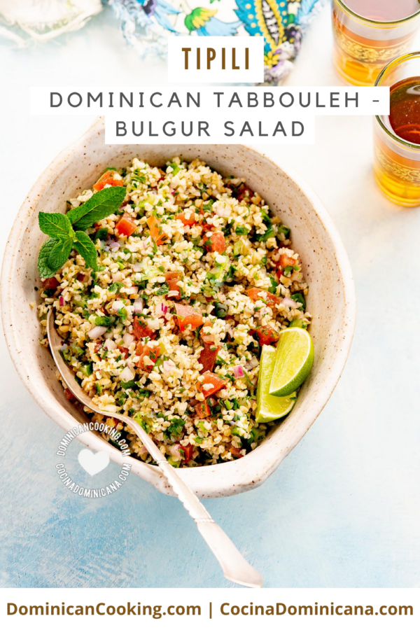 Tipili (Dominican Tabbouleh-bulgur salad) recipe.
